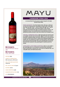 Carmenere Syrah 2018 Product Sheet