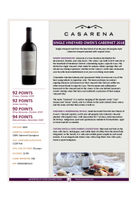 Single Vineyard Owen's Cabernet 2018 Product Sheet
