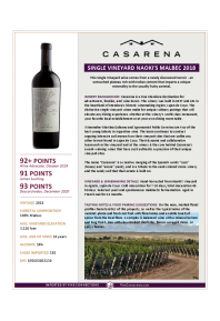 Single Vineyard Naoki's Malbec 2018 Product Sheet