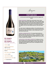 Pinot Noir 2018 Product Sheet