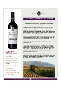 Cabernet Sauvignon, Los Lingues Vineyard 2019 Product Sheet