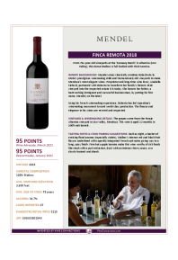 Finca Remota  2018 Product Sheet