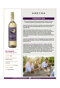 Torrontes 2020 Product Sheet