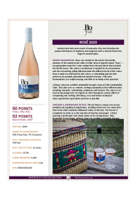 Rosé 2020 Product Sheet