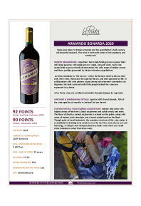Armando Bonarda 2020 Product Sheet