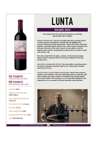 Malbec 2019 Product Sheet