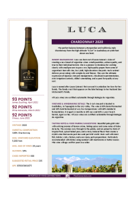 Chardonnay 2020 Product Sheet