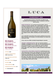 Chardonnay 2020 Product Sheet