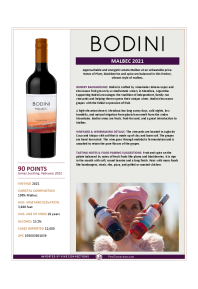 Malbec 2021 Product Sheet