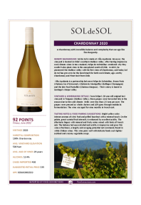 Chardonnay 2020 Product Sheet