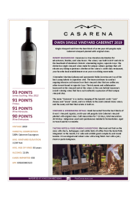 Casarena Single Vineyard Owen\'s Wine Argentine | | 2019 Connections Vine Cabernet