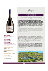 Pinot Noir 2019 Product Sheet