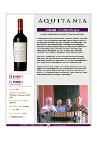 Cabernet Sauvignon 2019 Product Sheet