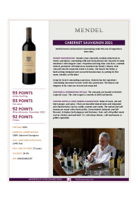 Cabernet Sauvignon 2021 Product Sheet