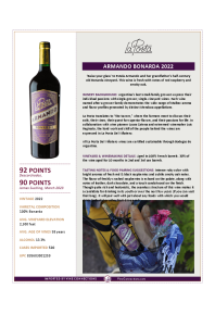 Armando Bonarda 2022 Product Sheet