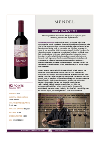 Lunta Malbec 2022 Product Sheet