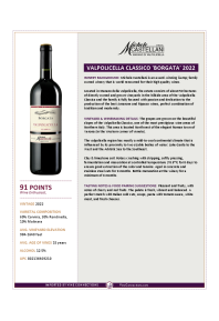 Valpolicella Classico 'Borgata' 2022 Product Sheet