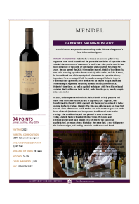 Cabernet Sauvignon 2022 Product Sheet