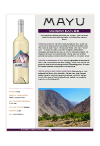 Sauvignon Blanc 2023 Product Sheet