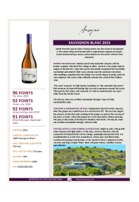 Sauvignon Blanc 2023 Product Sheet