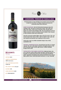 Carmenere, Terroir De Familia 2023 Product Sheet