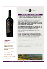S38 Cabernet Sauvignon 2023 Product Sheet