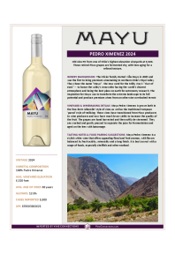 Pedro Ximenez 2024 Product Sheet